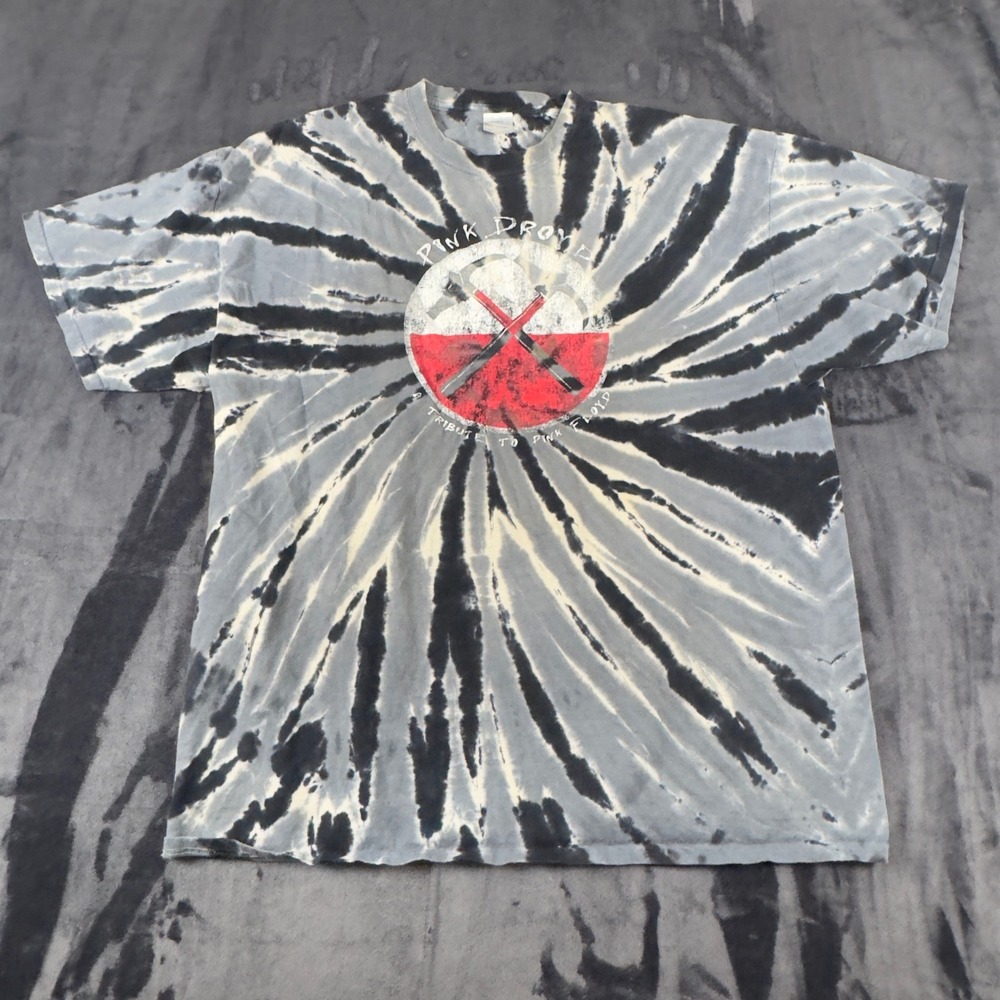Port & Company Pink Floyd T-shirt Mens 2XL Black Tie Dye The Wall Tribute Shirt